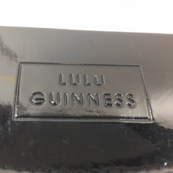 Lulu Guinness Designer 👓Eyeglasses👓 Hard Shell Case w/Mirror Black Shiny - Picture 3 of 6